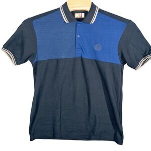 Bench Polo‎ Shirt Mens XL Black And Blue Office Business Casual Preppy